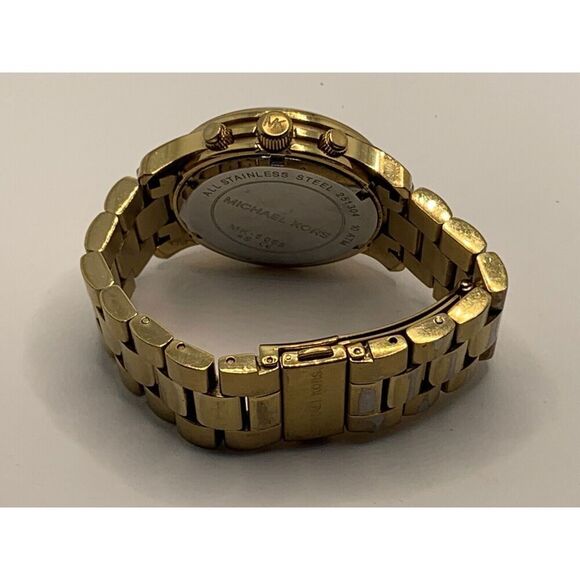 Michael Kors MK5055 Unisex Gold Stainless Steel Analog Dial Quartz Watch NA13 - Picture 10 of 11